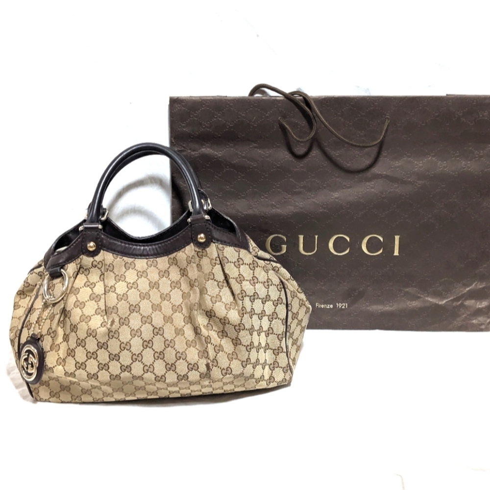 GUCCI Sukey Large Original GG Canvas Tote/Shoulder/Hobo Bag - Picture 14 of 14
